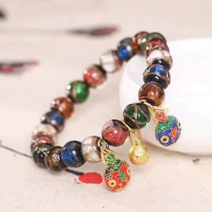 Fragrant Ash Swallowing Gold Glazed Bracelet (Open)